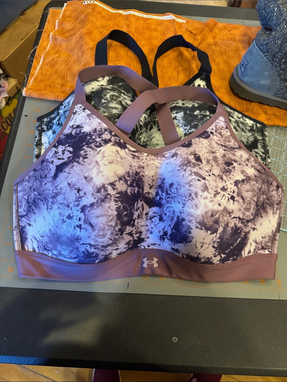 Under Armour Purple Tie-Dye & Black tie-dye High-Impact Sports Bras 2 pack